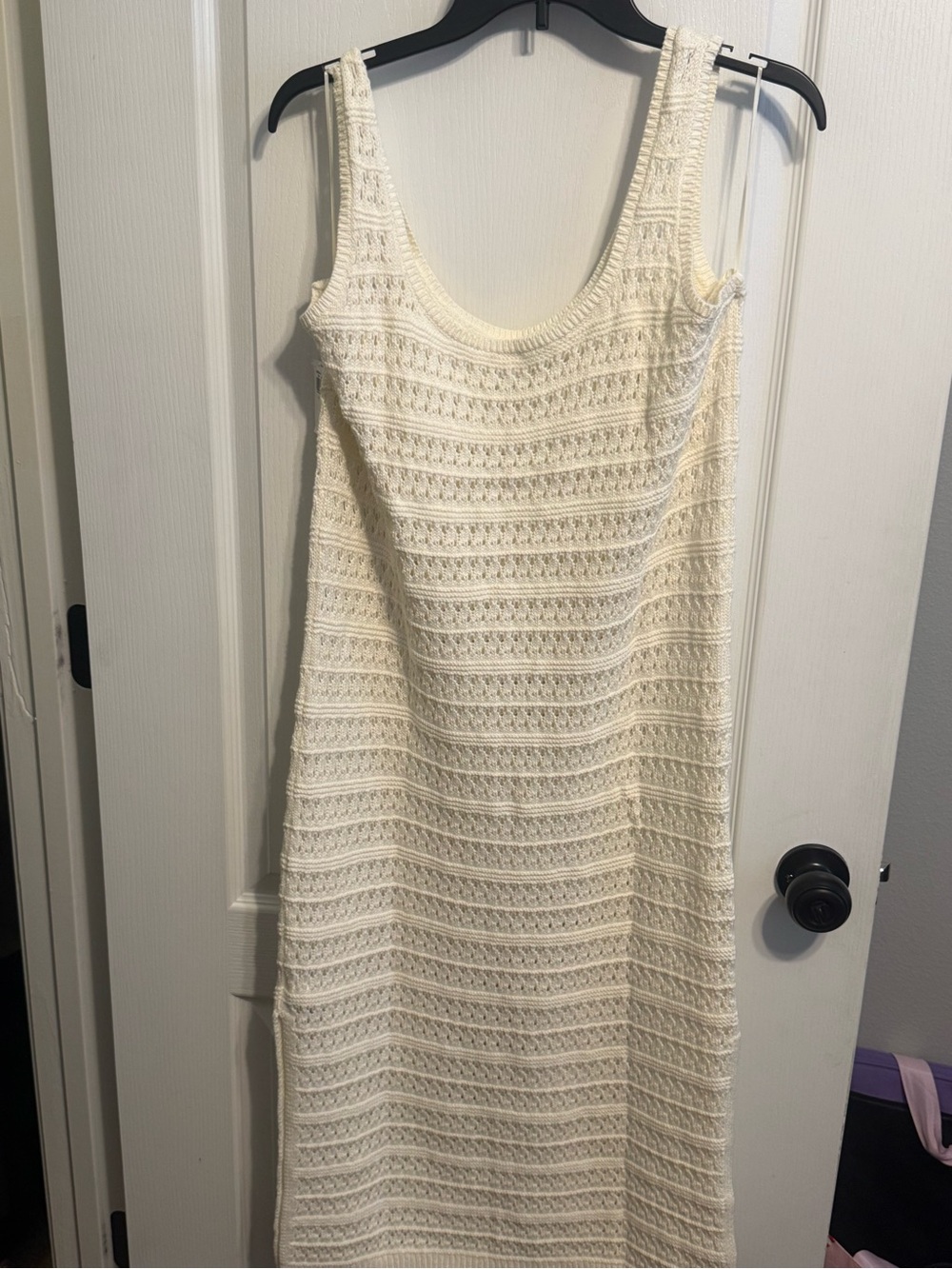 Old Navy Cream Crochet Knit Maxi Dress